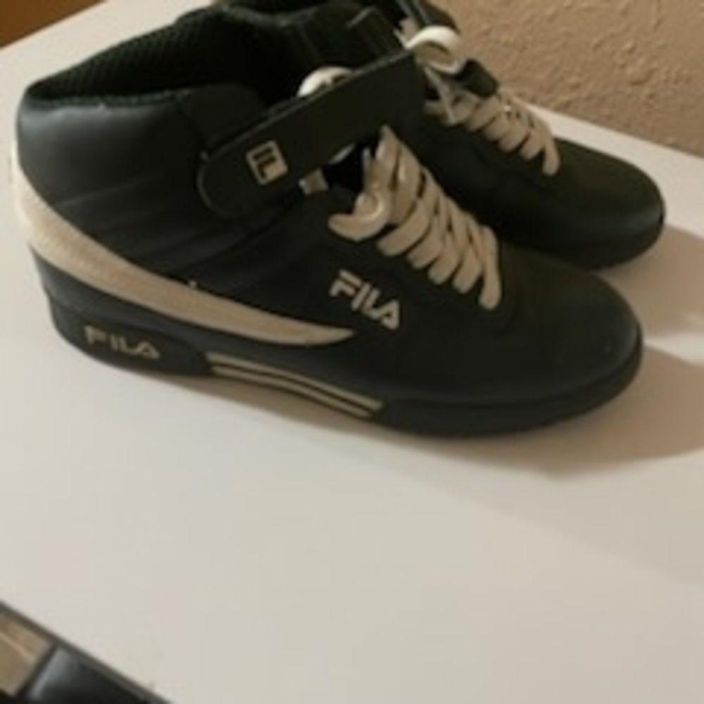 Fila Black and White High-Top Sneakers